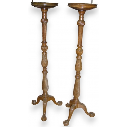 Pair of Chippendale torcheres.