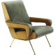 Fauteuil Luna haut dossier vert