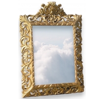 Baroque mirror rectangular wit