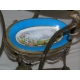 Oval table with 2 shelves spac