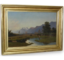 Painting "Dents du Midi", moun