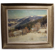 Tableau "Jura sous la neige" signé MAFLI