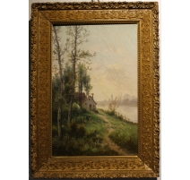 Tableau "Vue de campagne" signé GODCHAUX