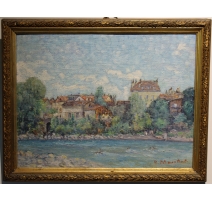 Tableau "Bord de rivière" signé J. BLUMENTHAL