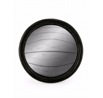 Moyen miroir convexe cadre rond noir