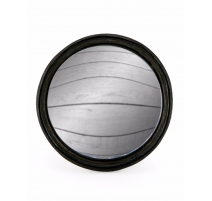 Grand miroir convexe cadre rond noir