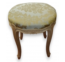 Tabouret rond style Louis XV en hêtre sculpté