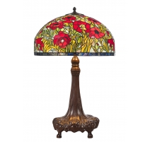 Lampe style Tiffany, abat-jour coquelicots