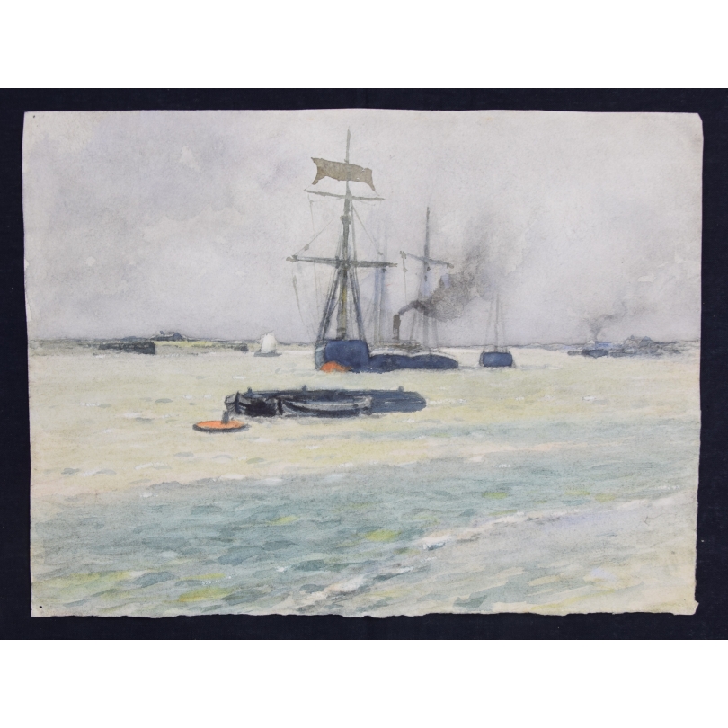 Aquarelle Bord De Mer Attibuee A Hugenholtz Moinat Sa Antiquites Decoration