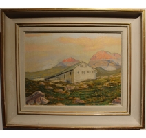 Tableau "Ferme d'alpage" signé S. ROCHAT