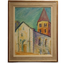 Tableau "St Pierre de Clages" signé DISERENS