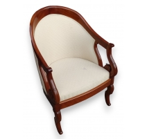 Fauteuil Gondole Empire en acajou