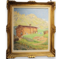 Tableau "Leukerbad" signé B. ROTEN-C.