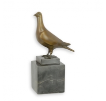 Bronze Pigeon socle en marbre noir