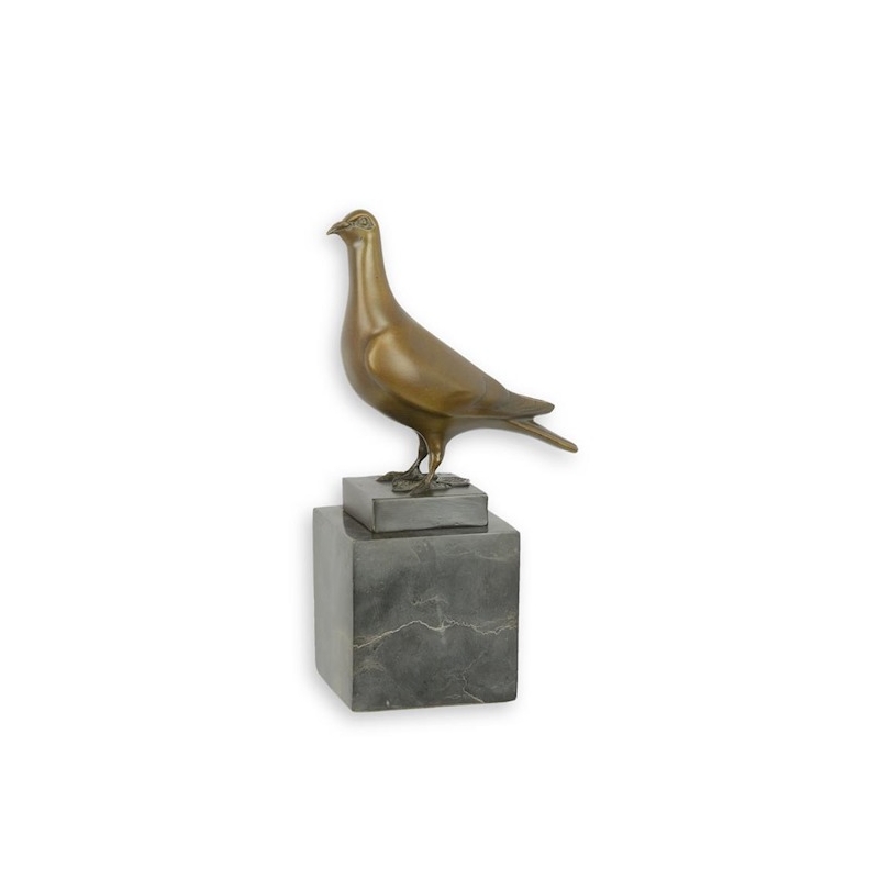 Bronze Pigeon socle en marbre noir