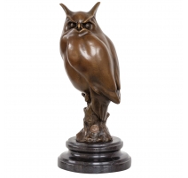 Bronze Hibou socle en marbre noir