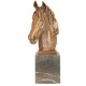 Bronze Tête de cheval socle en marbre noir