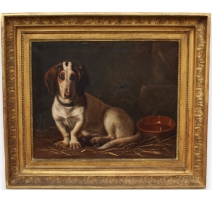 Tableau "Basset" signé G. MOHLER 1881