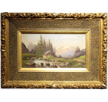 Tableau "Paysage de montagne" signé J. RIEGLER