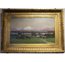 Tableau "Vue du Mont-Blanc" signé N. LEMAITRE