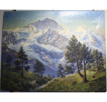 Tableau "Die Jungfrau" signé E. FREI 1936