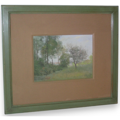 Pastel "Paysage" signé R. PIGUET