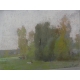 Pastel "Paysage avec animaux" signé R. PIGUET