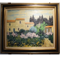 Tableau "Mas de Provence" signé TERRAPON D.