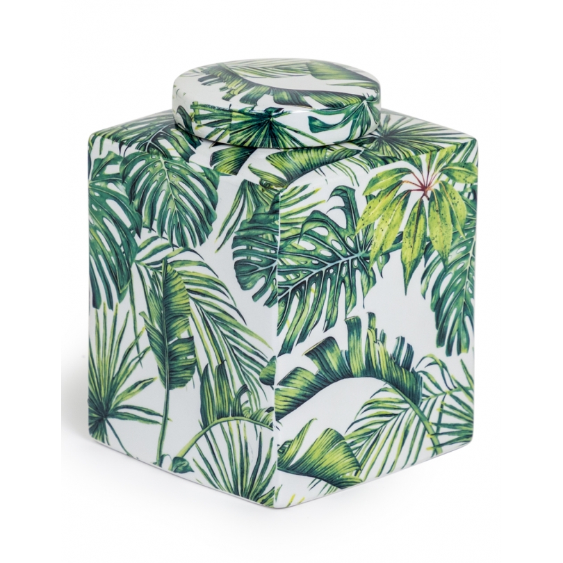 Boite carrée Feuilles tropicales, Grande