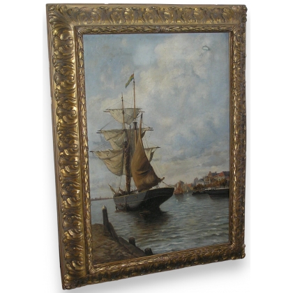 Dutch oil on canvas "View of a