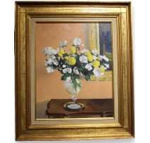 Tableau "Les fleures blanches" signé STAUFFER