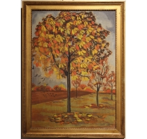 Tableau "Marronniers en automne" signé GRAZ