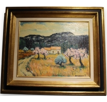 Tableau "Amandiers en fleurs" signé TERRAPON D.