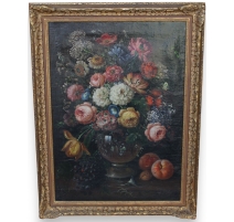 Tableau "Bouquet de fleurs et fruits"