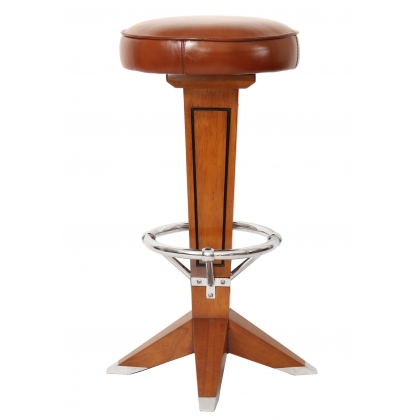 Tabouret de bar Canoe, cuir vintage