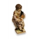 Enfant et chien en porcelaine de Dresden