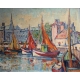 Tableau "Honfleur Normandie" signé Ch. MARTIN