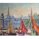 Tableau "Honfleur Normandie" signé Ch. MARTIN