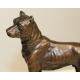 Chien en bronze, socle en marbre vert