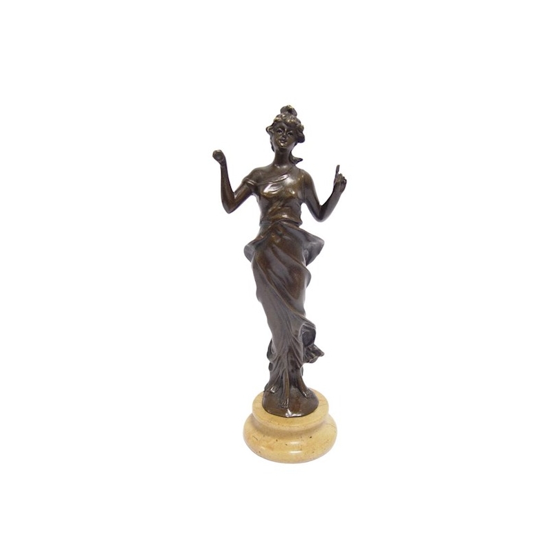 Bronze Femme socle en marbre beige