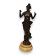 Bronze Femme socle en marbre beige