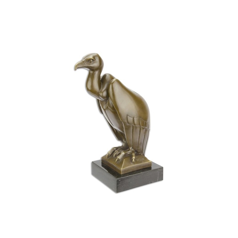 Bronze Vautour socle en marbre noir