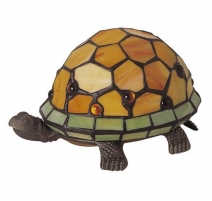 Lampe style Tiffany en forme de tortue, orange