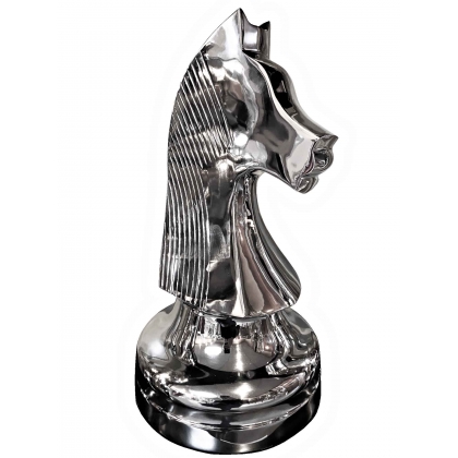 Pion d'échec géant "Cavalier" en aluminium