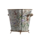 Cache-pot ovale en porcelaine fleurs