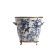 Cache-pot ovale en porcelaine oiseau