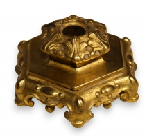 Socle hexagonal en bronze