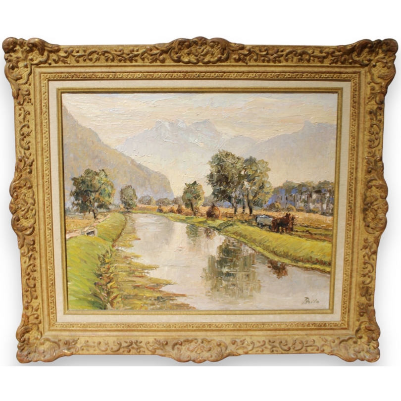 Tableau "Le Rhône" signé BRILO