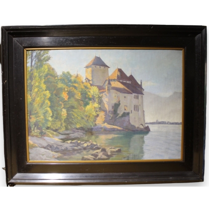 Tableau "Château de Chillon" non signé