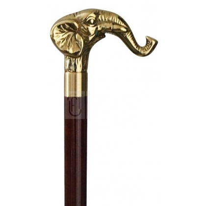 Walking stick with golden brass knob "Horse"